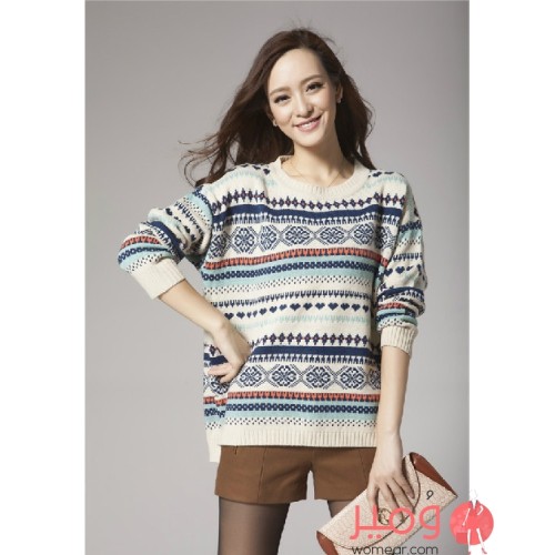 بلوفر جذاب أكمام طويلة يجعلكى أكثر شياكة