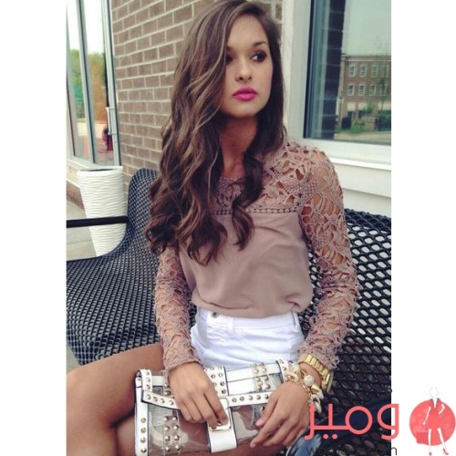 بلوزة قصيرة من الشيفون