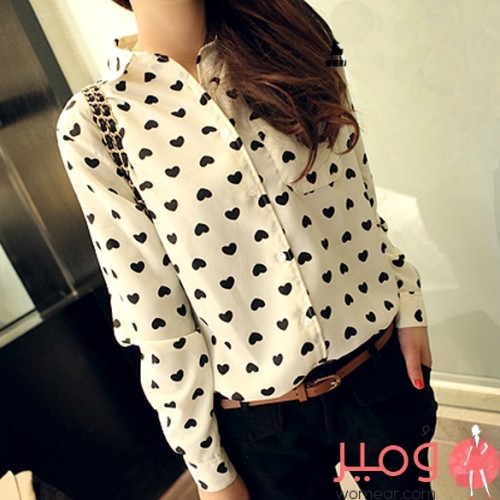 بلوزة رائعة شيفون كم طويل