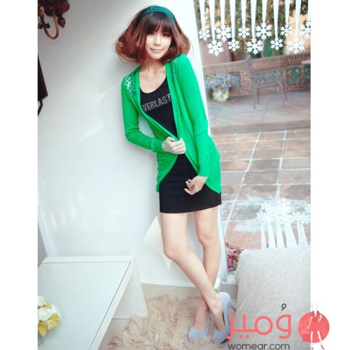 بلوزة أنيقة وجذابة أكمام طويلة بدانتيل من الخلف 