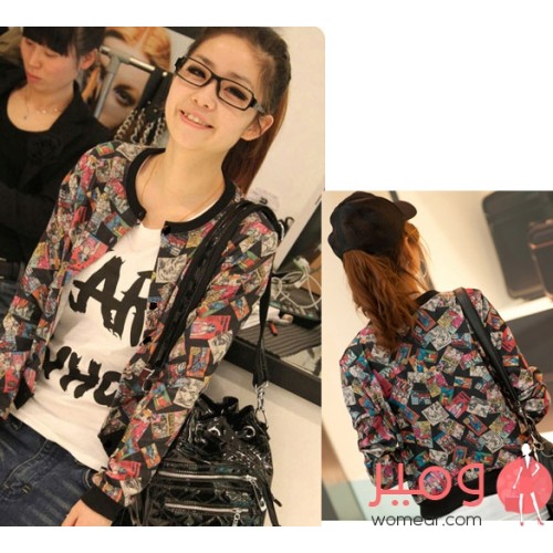 جاكيت كم طويل برسوم كارتونية