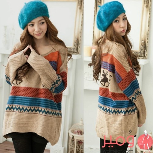 بلوفر أنيق وجذاب أكمام طويلة  مع قبعة  