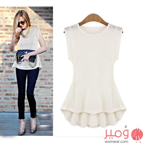 تيشرت نسائى صيفى أنيق وجذاب أكمام قصيرة 