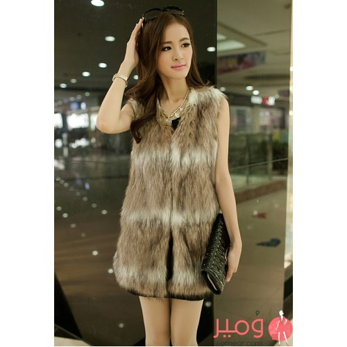 معطف أنيق وجذاب بلا أكمام مثير وشيك 