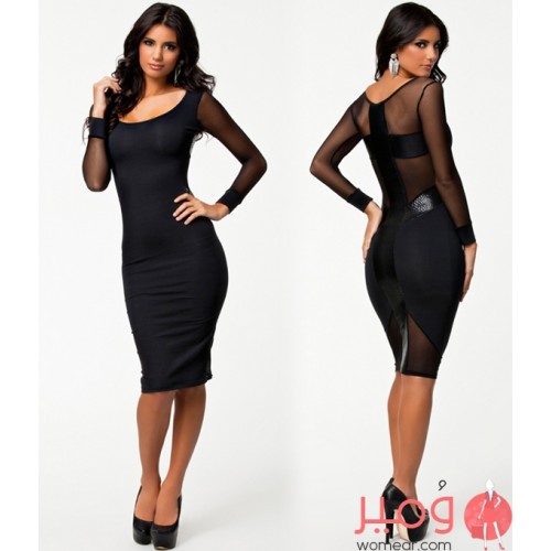 فستان صيفى  قصير أكمام طويلة 