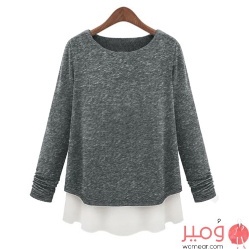 بلوز شيفون  جذابة أكمام طويلة يزيد من جمالك وأناقتك 