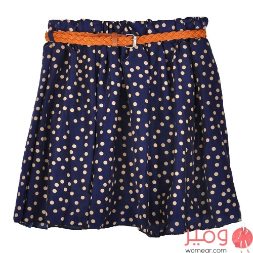 تنورة شيفون قصيرة بحزام