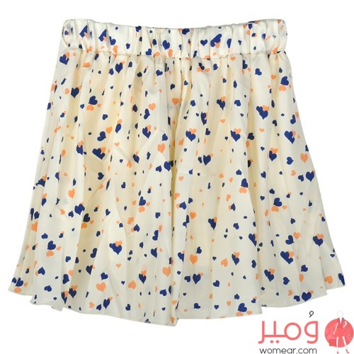 تنورة شيفون خصر عالي مزينة بالزهور