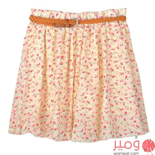 تنورة شيفون بحزام