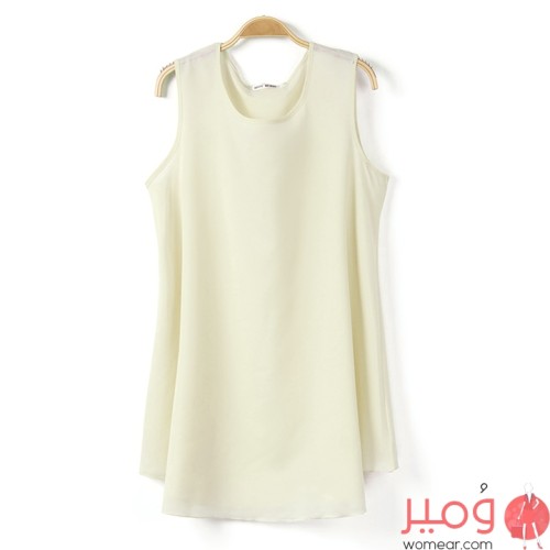 بلوزة نسائية أنيقة ومثيرة أكمام عارية ورقبة دائرية 