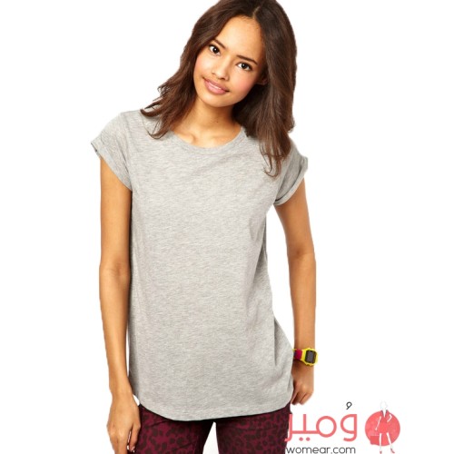 تيشرت نسائى أنيق وجذاب أكمام قصيرة يمنحكى مظهر أكثر أناقة وجمال 