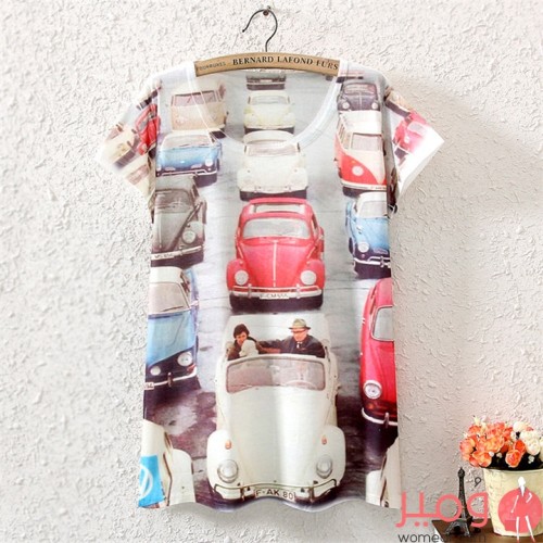 تيشيرت صيفي كاجوال بطباعة