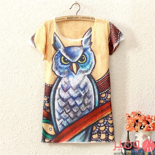 تيشيرت كاجوال بطباعة جميلة