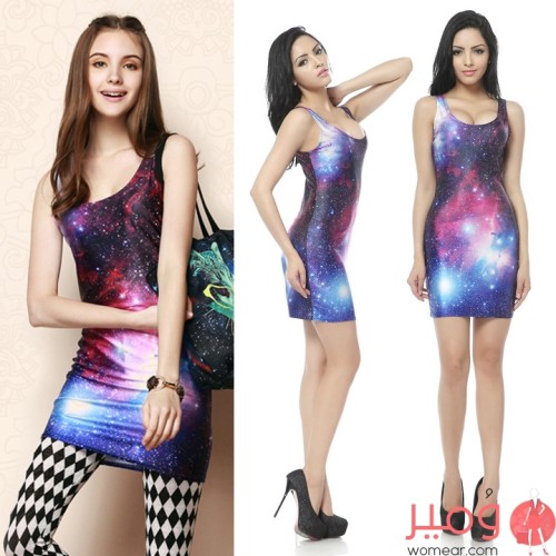 فستان صيفى قصيرأنيق وجذاب بأكمام عارية 