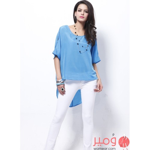 بلوزة أنيقة بلون السماء الهادي
