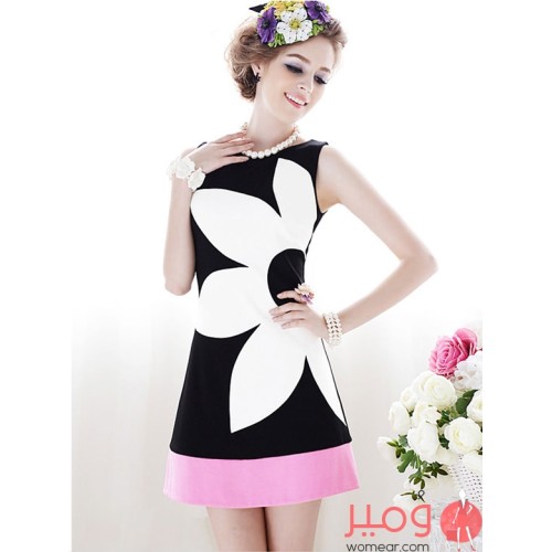 فستان صيفى قصير أنيق وجميل أكمام عارية يمنحكى مظهر أكثر أناقة 