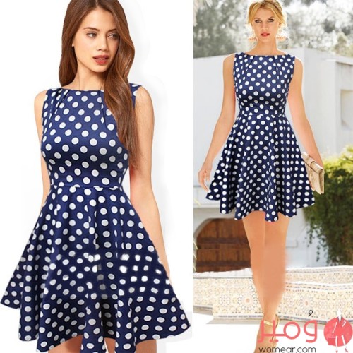 فستان صيفى قصير جذاب ومثير أكمام عارية 