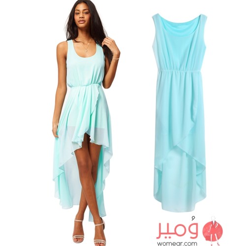 فستان صيفى قصير أنيق وجذاب أكمام عارية ورقبة دائرية يمنحكى مظهر جذاب 