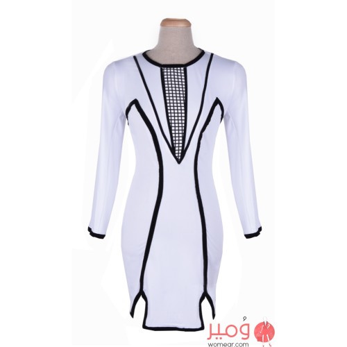 فستان صيفي قصير جذاب قصة ضيقة أكمام طويلة 