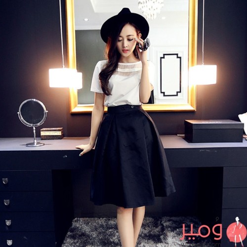 بلوزة صيفىة  ناعم أكمام قصيرة 