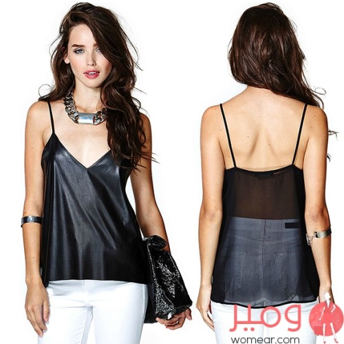 بلوزة   قصيرة أكمام عارية 