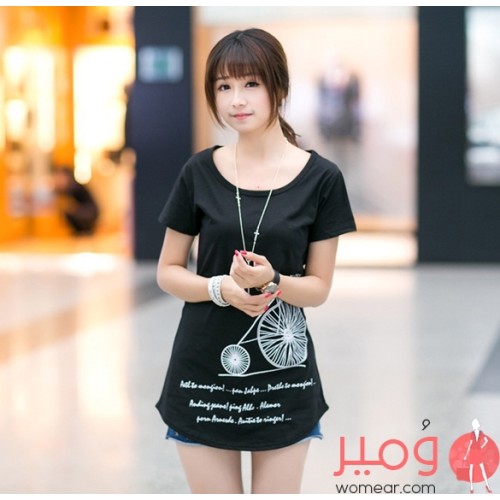 بلوزة صيفية أنيقة ومثيرة أكمام قصيرة ورقبة دائرية 