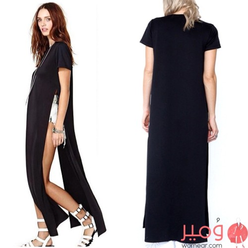 فستان صيفى كاجوال طويل أكمام قصيرة يمنحكى مظهر أكثر جمال