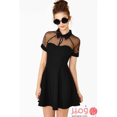 فستان  قصير أنيق وجذاب أكمام قصيرة 