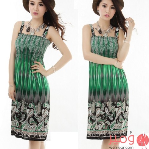 فستان شاطئ صيفي بألوان مميزة غاية في الروعة والجمال 