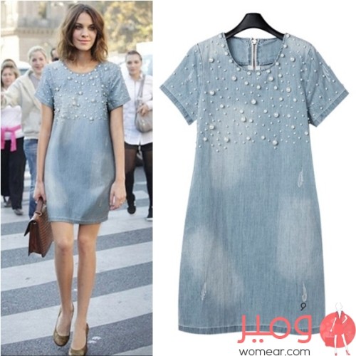 فستان صيفى قصير أنيق وجذاب أكمام قصيرة يمنحكى مظهر أكثر أناقة 