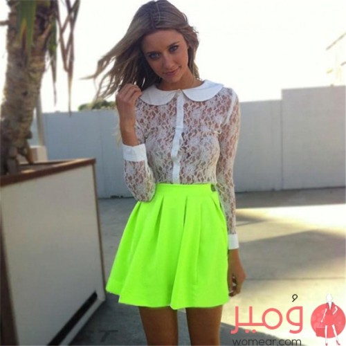 فستان  قصير خصر عالي  