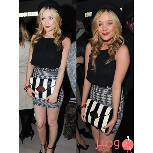 فستان قصير عاري الأكمام  من الشيفون يمنحك مظهر أكثر جاذبية