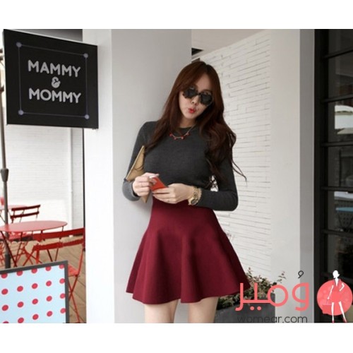 تنورة قصيرة واسعة (بكسرات) 