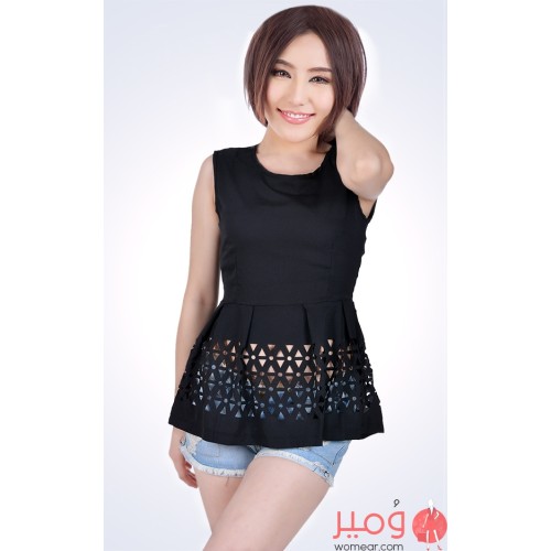 بلوزة صيفية أكمام عارية تزيد من جمالك وتجعلكى أكثر جذابية وأناقة 