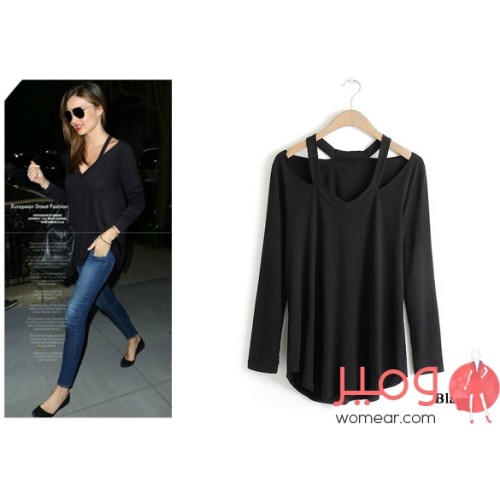 بلوزة نسائية أنيقة ومثيرة أكمام طويلة تجعلكى أكثر جاذبية 