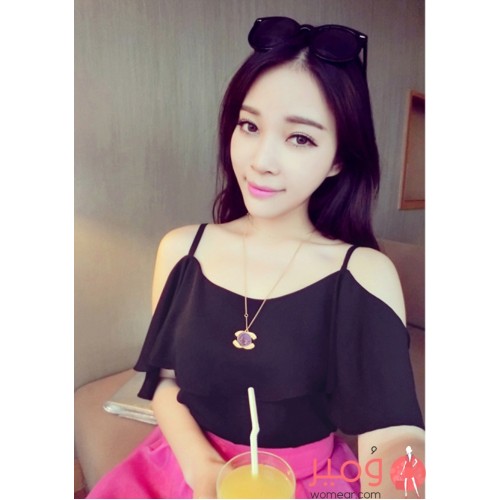 تيشيرت صيفي من الشيفون كم قصير