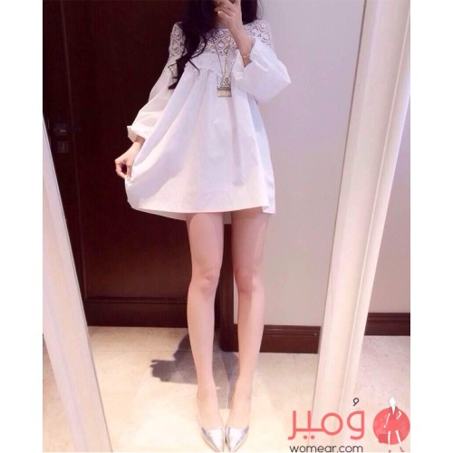 فستان قصير كاجوال بثلاثة أرباع الكم