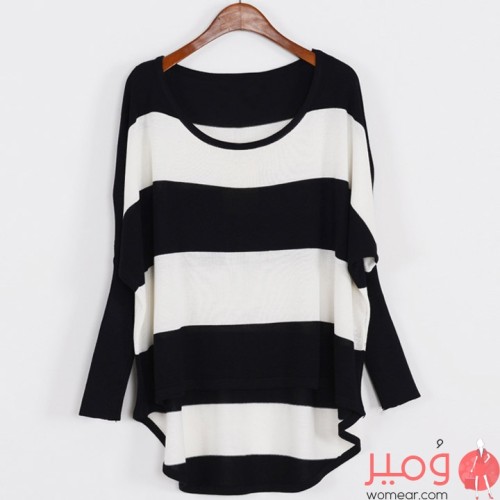 بلوزة أنيقة ومثيرة أكمام طويلة رقبة دائرية 