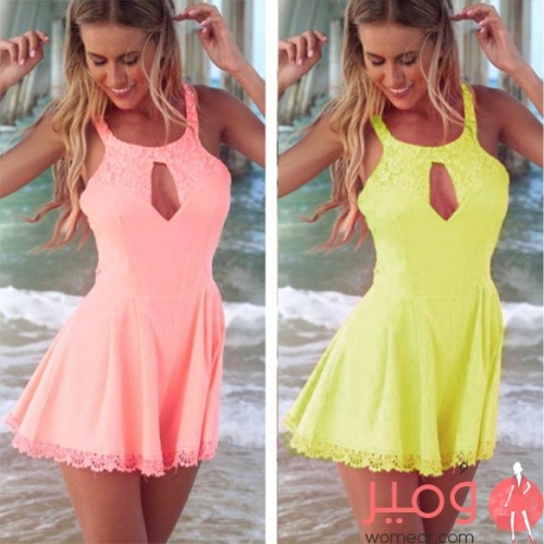فستان قصير بألوان رائعة