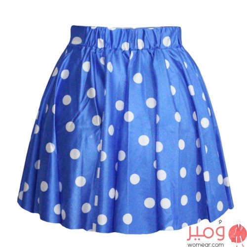 تنورة قصيرة منقطة تصميم جميل