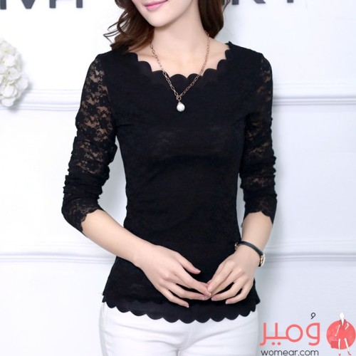 تيشرت صيفى مثير وأنيق أكمام طويلة ورقبة دائرية يزيد من مظهرك 