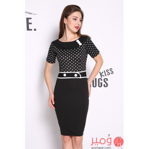 فستان  قصير صيفى مثير أكمام قصيرة 