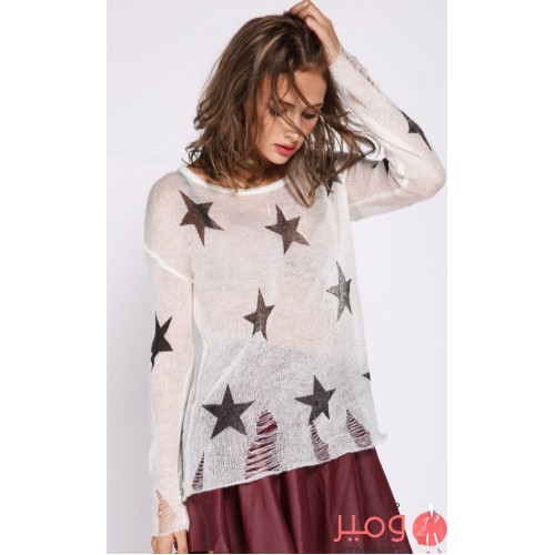 بلوزة جميلة بطباعة نجوم