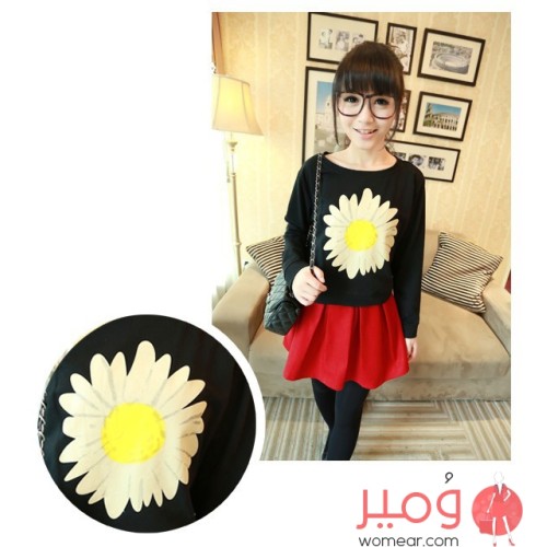 جاكيت للأطفال شتوي مزين بوردة كبيرة 