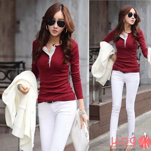  تيشرت من القطن مريح أكمام طويلة  يزيد من جذابيتك وأناقتك 