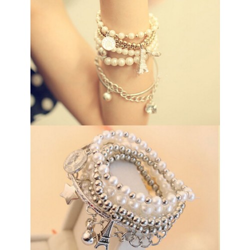 مجموعة سوار بشكل سلاسل 