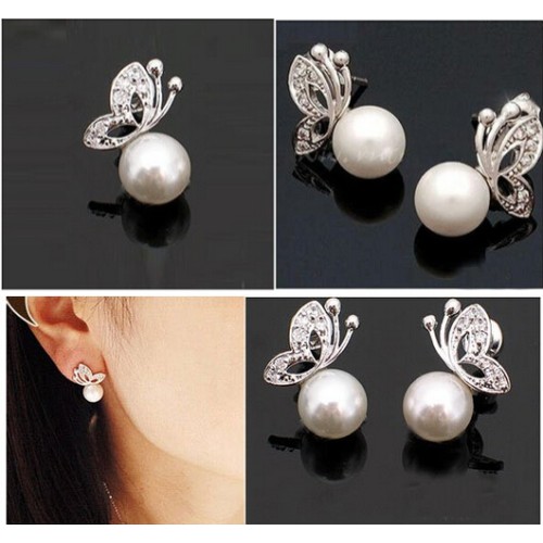 أقراط جميلة من حبات اللؤلؤ