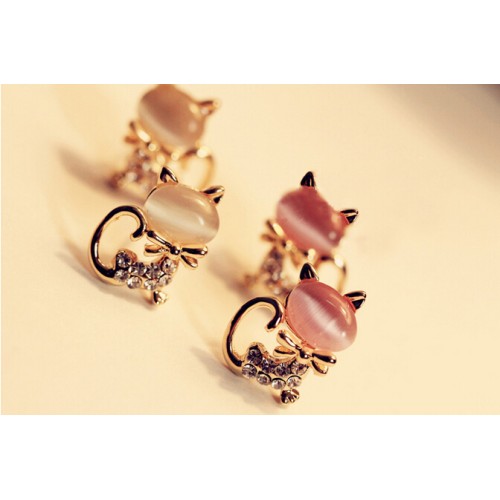 أقراط دبوسية بشكل قطة 