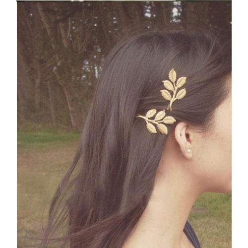 إكسسوار ناعم للشعر بشكل ورق شجر الزيتون