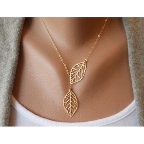 عقد بقلادة شكل ورق الشجر